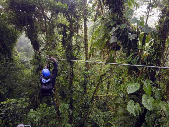 Tirolina en Costa Rica