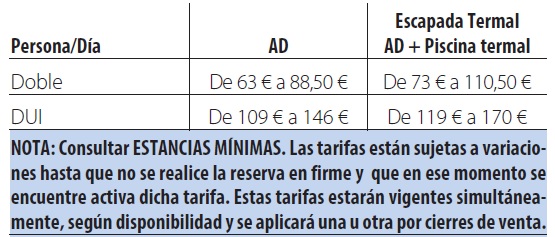Castilla termal burgo de osma tarifas 2019